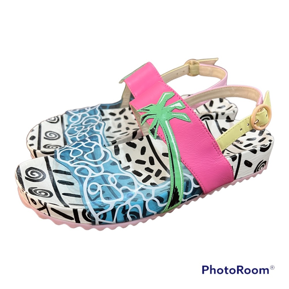 SOPHIA WEBSTER Malibu Tropical Island Beach Theme Sandals size 37 - Picture 2 of 7